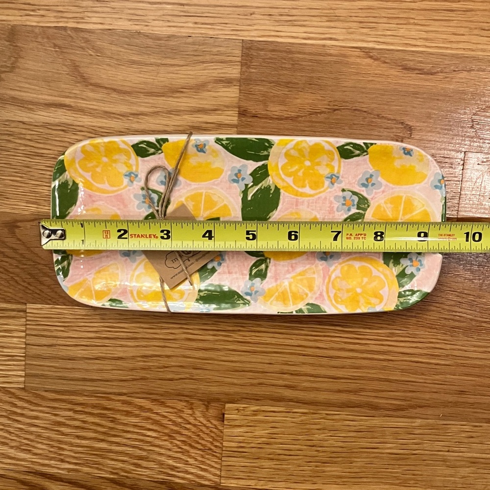 Mud Pie Lemon Floral Platter 9 1/2 x 4 1/4 NWT - Picture 6 of 8